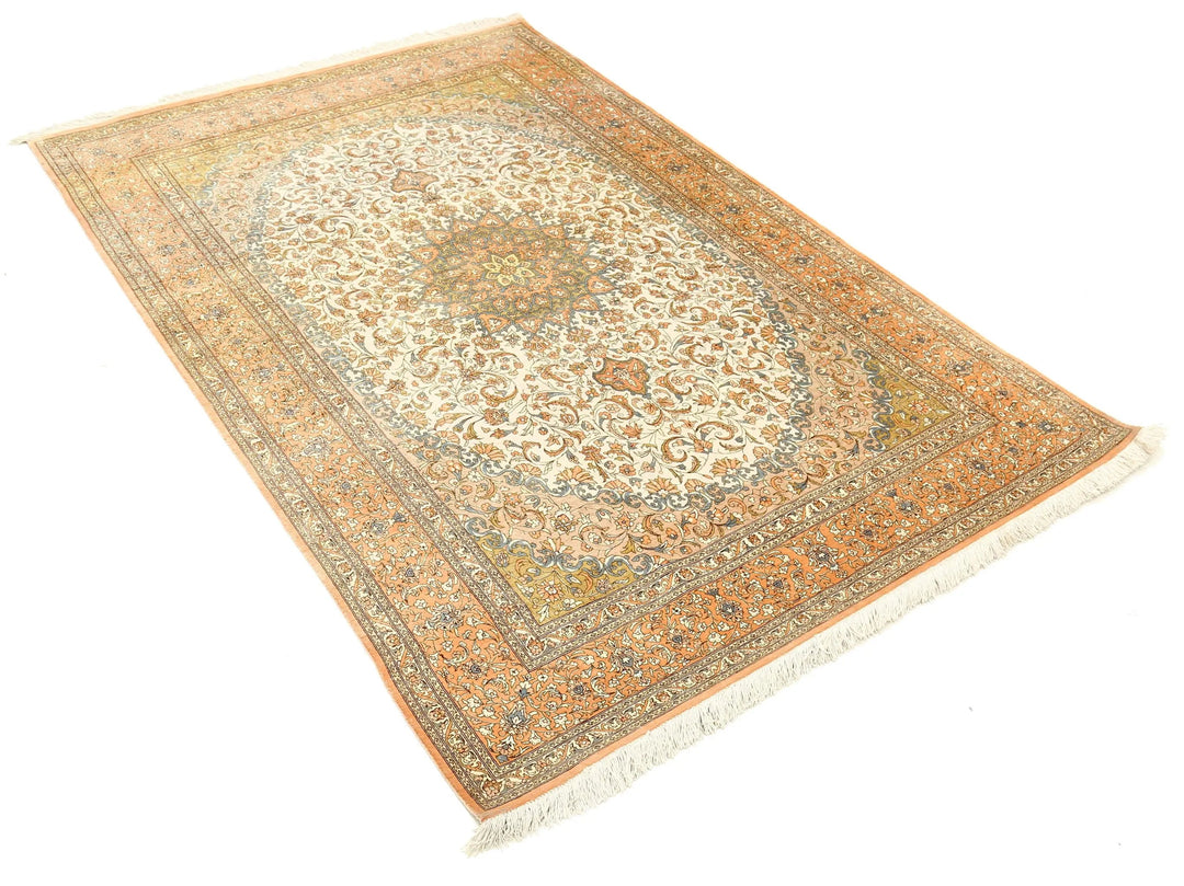 Afghan Qum Rug 4' 3" x 6' 5" Hand-Knotted | No. AT78245