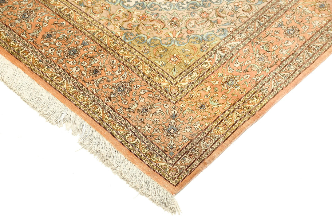 Afghan Qum Rug 4' 3" x 6' 5" Hand-Knotted | No. AT78245