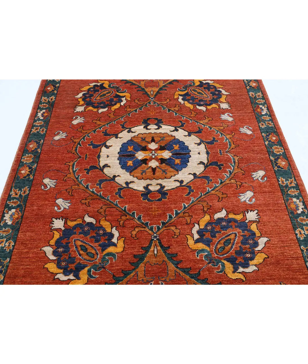 Hand Knotted Nomadic Caucasian Humna Wool Rug 5' 0" x 6' 5" - No. AT573534