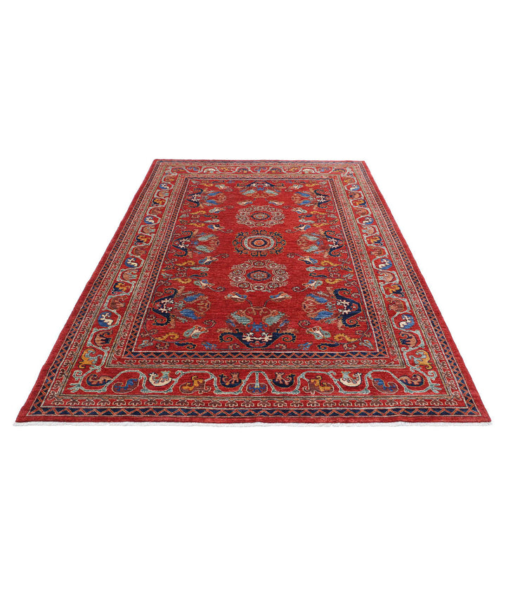 Hand Knotted Nomadic Caucasian Humna Wool Rug 5' 9" x 8' 8" - No. AT95404