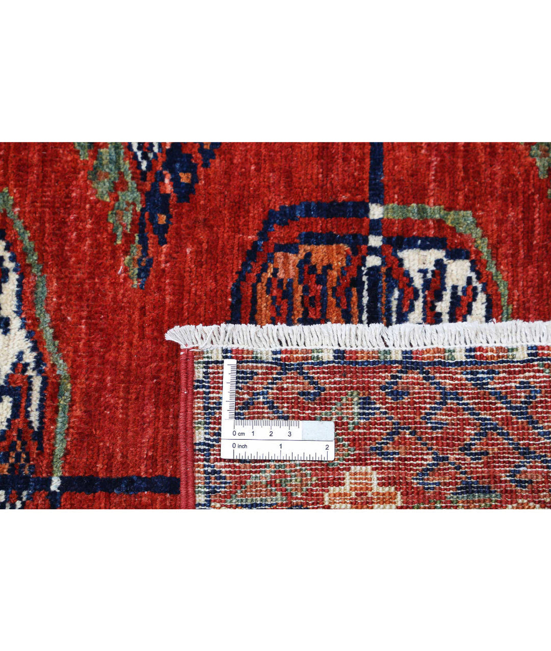 Rust Afghan Bokhara Rug 6' 4" x 9' 6" Hand-Knotted | No. AT27697