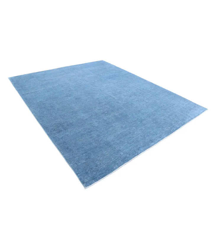 Blue Afghan Overdye Rug 8' 0" x 9' 8" Hand-Knotted | No. AT28311