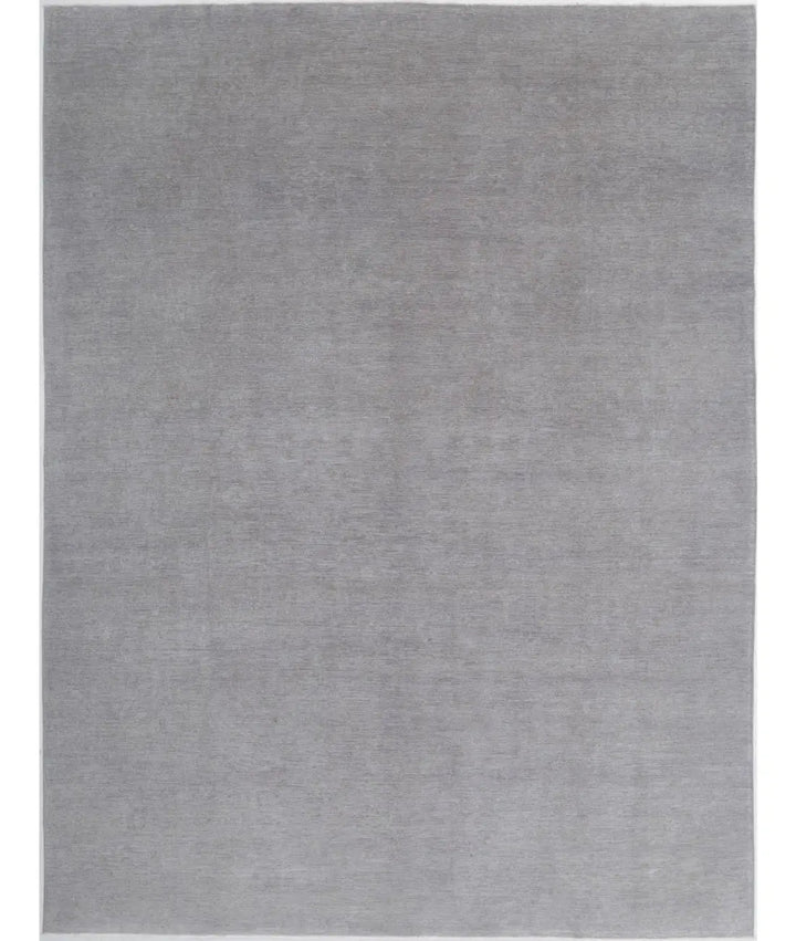 Grey Afghan Overdye Rug 9' 10" x 13' 10" Hand-Knotted | No. AT61135