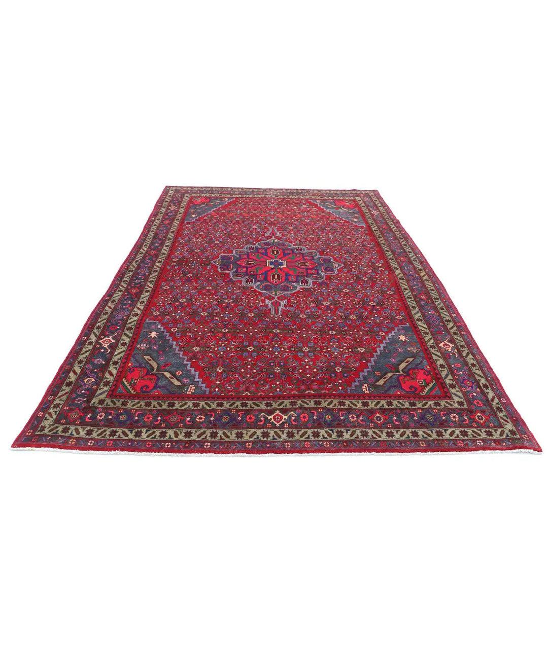 Afghan Oriental Bijar Rug 6' 9" x 11' 6" Hand-Knotted | No. AT84383