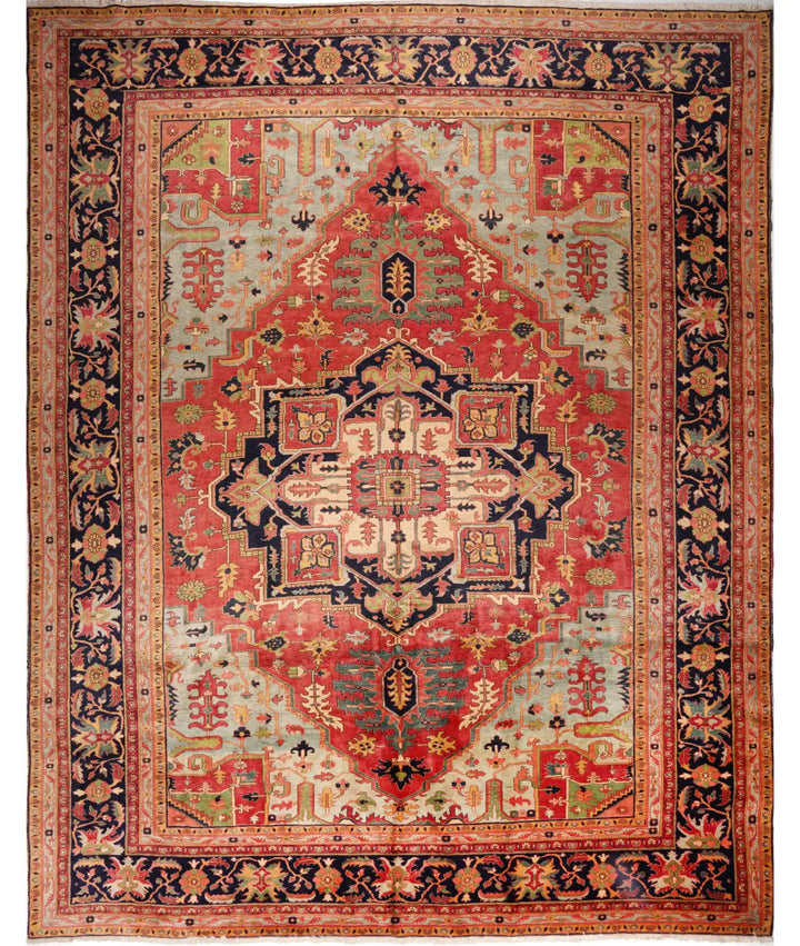 Hand Knotted Oriental Heriz Wool Rug 12' 2" x 15' 7" - No. AT28833