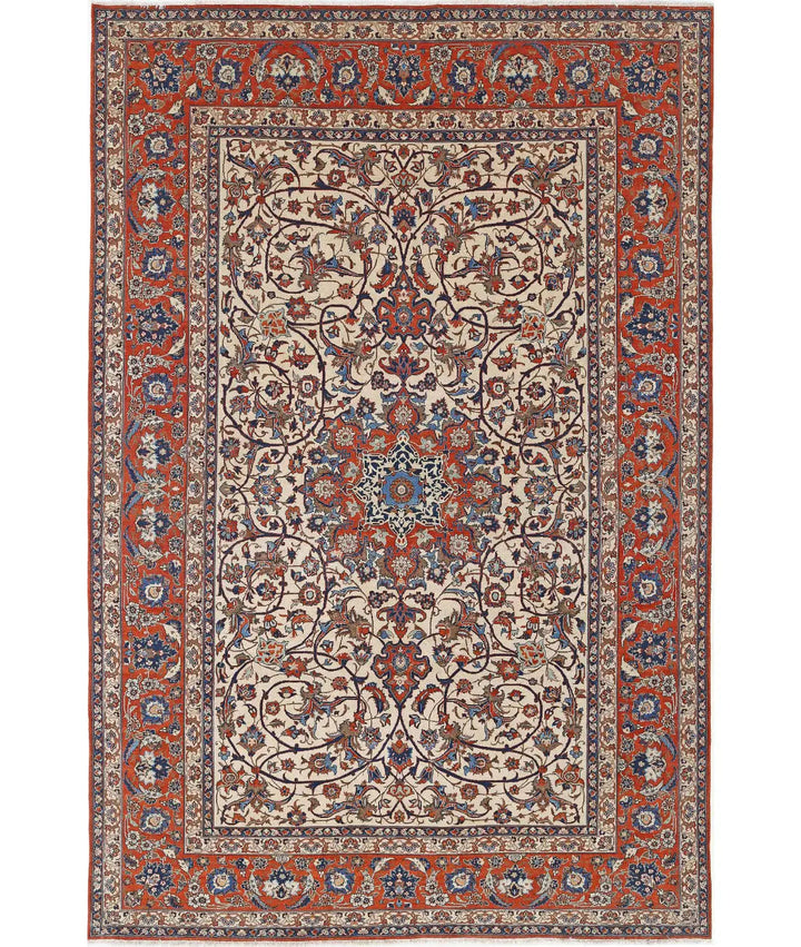 Afghan Isfahan Rug 7' 8" x 11' 9" Hand-Knotted | No. AT84827