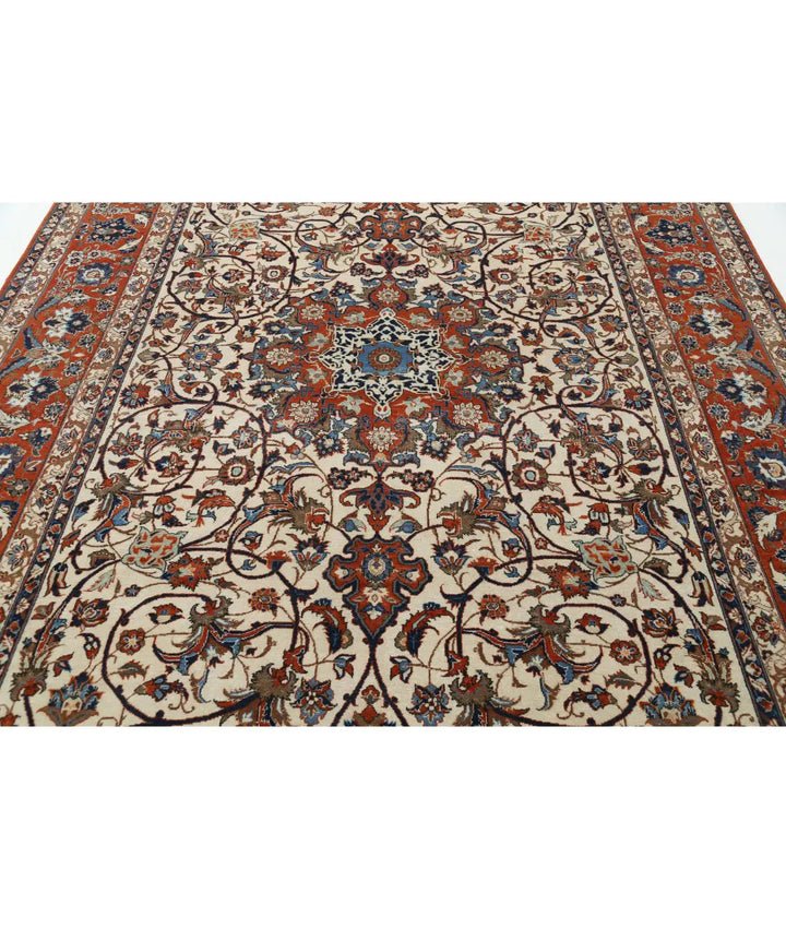Afghan Isfahan Rug 7' 8" x 11' 9" Hand-Knotted | No. AT84827