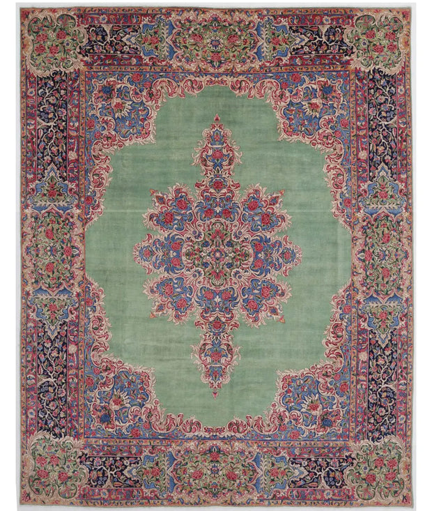 Hand Knotted Oriental Kerman Wool Rug 11' 2" x 14' 5" - No. AT43067