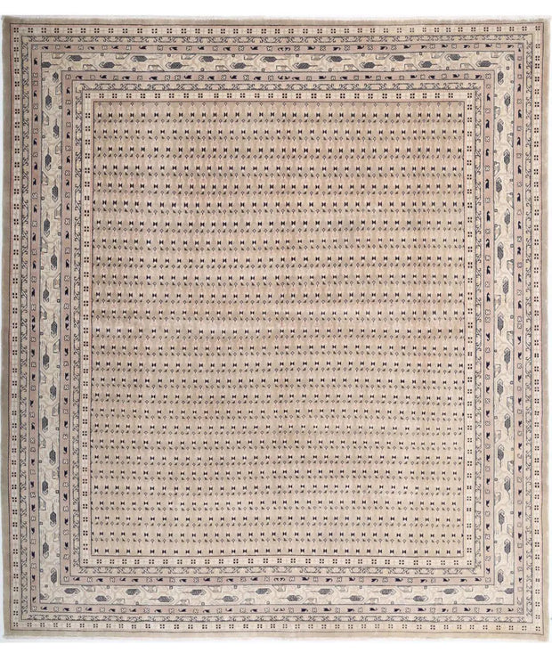 Hand Knotted Oriental Mir Saraband Wool Rug 7' 11" x 8' 9" - No. AT76318