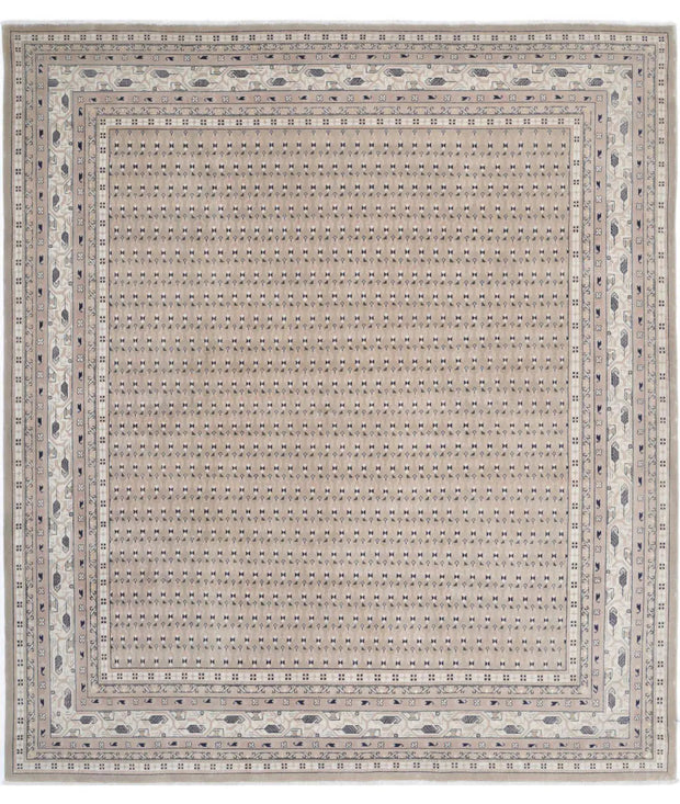 Hand Knotted Oriental Mir Saraband Wool Rug 7' 8" x 8' 7" - No. AT55798
