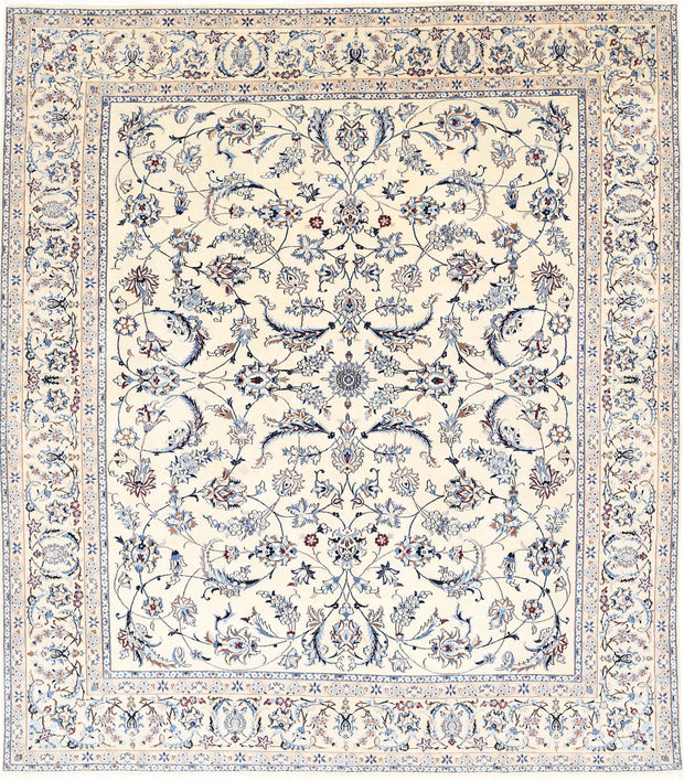 Hand Knotted Oriental Nain Wool & Silk Rug 8' 0" x 9' 5" - No. AT74145
