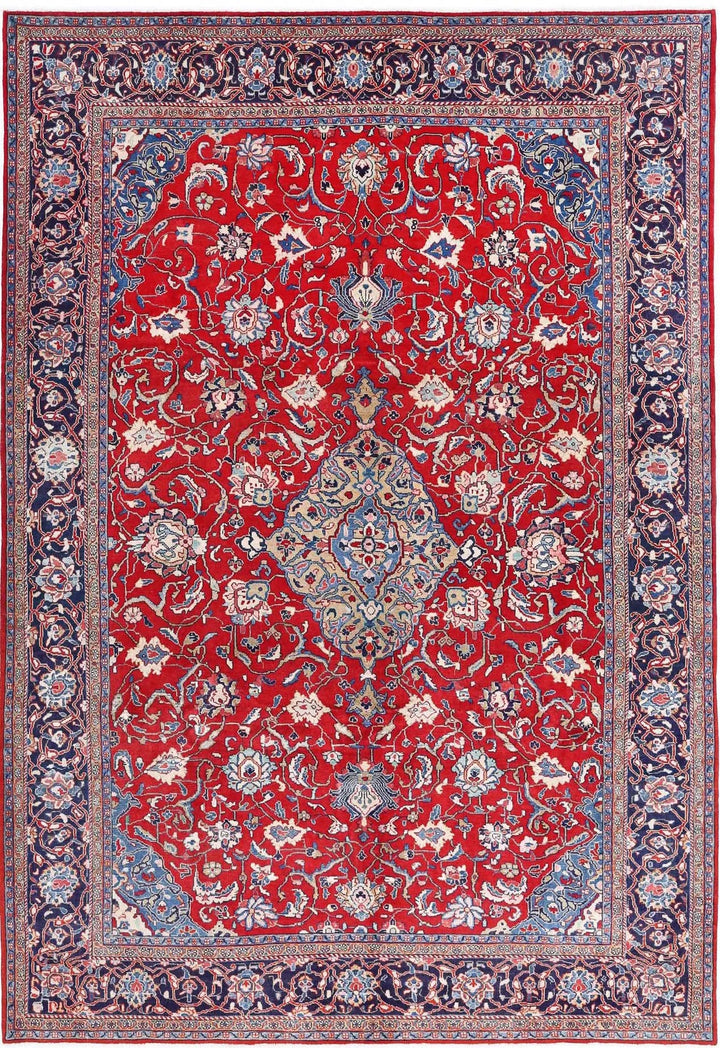 Afghan Sarouk Rug 7' 2" x 10' 6" Hand-Knotted | No. AT47481