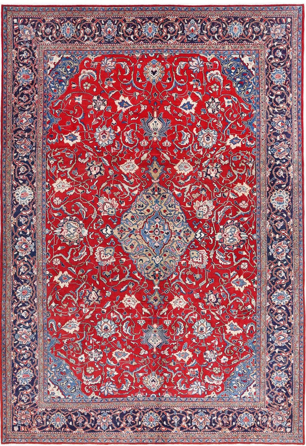 Hand Knotted Oriental Sarouk Wool Rug 7' 2" x 10' 6" - No. AT47481