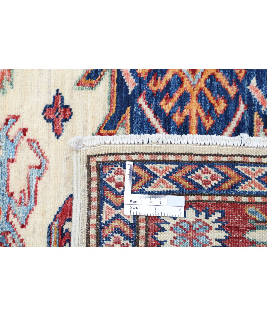 Afghan Royal Kazak Rug 4' 0" x 5' 5" Hand-Knotted | No. AT10269