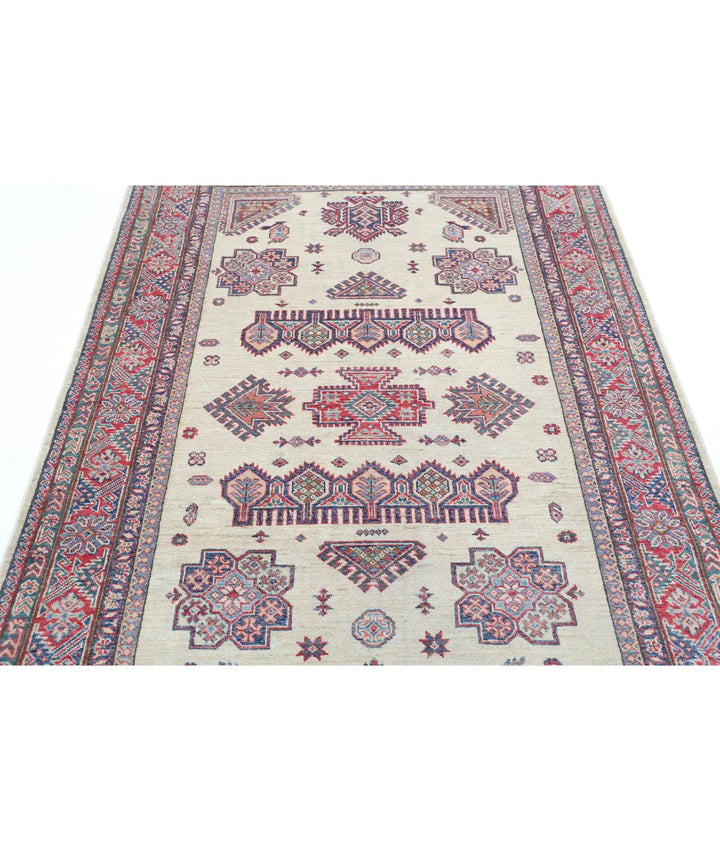 Afghan Royal Kazak Rug 4' 10" x 7' 3" Hand-Knotted | No. AT10148