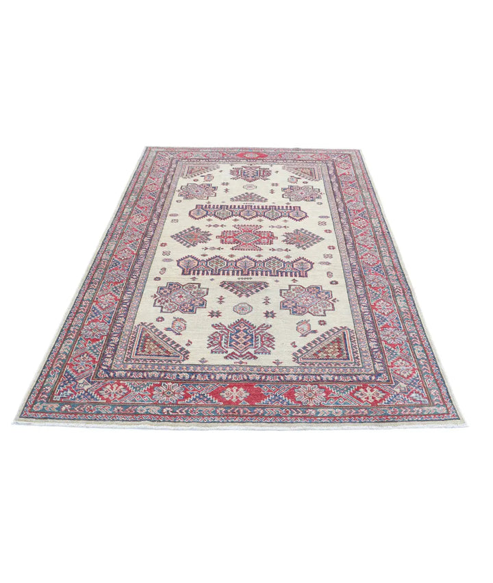 Afghan Royal Kazak Rug 4' 10" x 7' 3" Hand-Knotted | No. AT10148