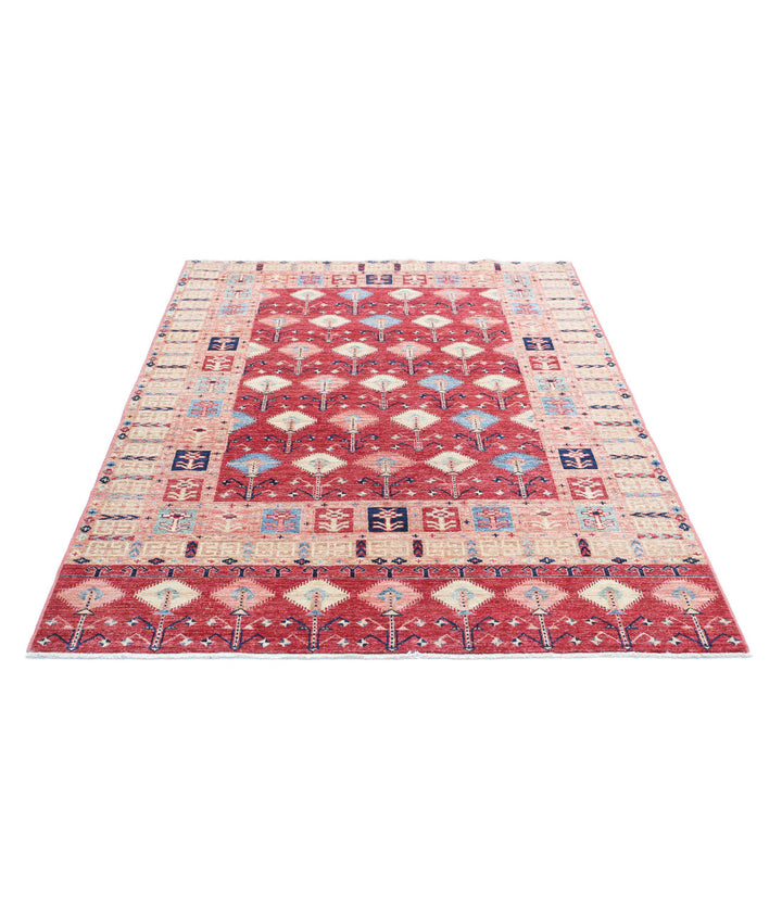 Hand Knotted Royal Kazak Wool Rug 4' 11" x 6' 6" - No. AT532339