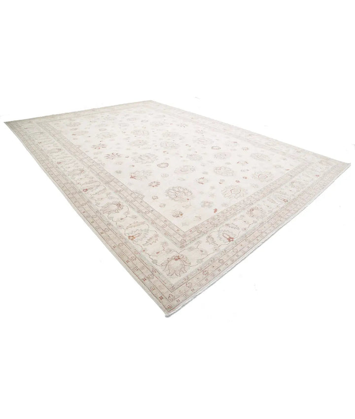 Ivory Afghan Serenity Rug 11' 9" x 16' 10" Hand-Knotted | No. AT20459