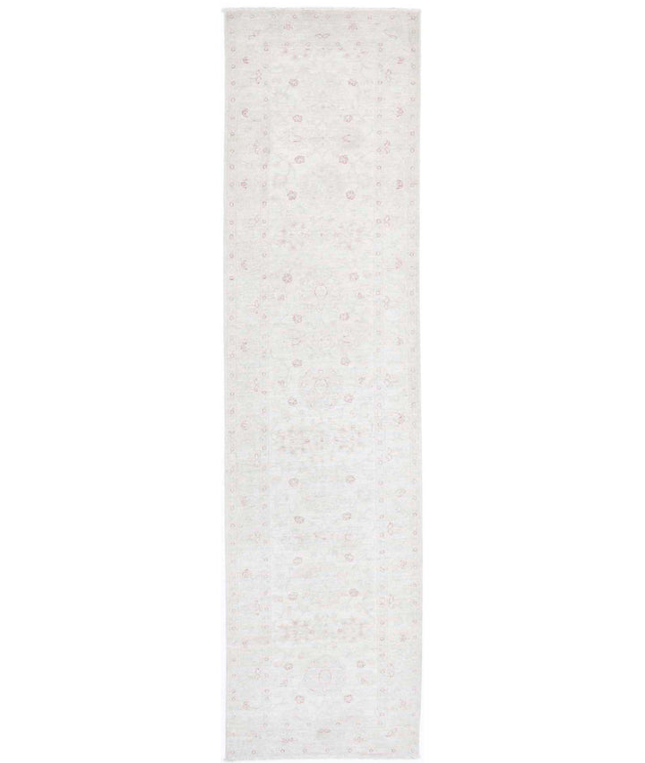 Ivory Afghan Serenity Rug 2' 10" x 12' 3" Hand-Knotted | No. AT88633