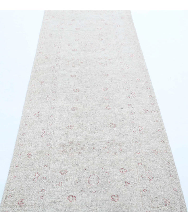 Ivory Afghan Serenity Rug 2' 10" x 12' 3" Hand-Knotted | No. AT88633