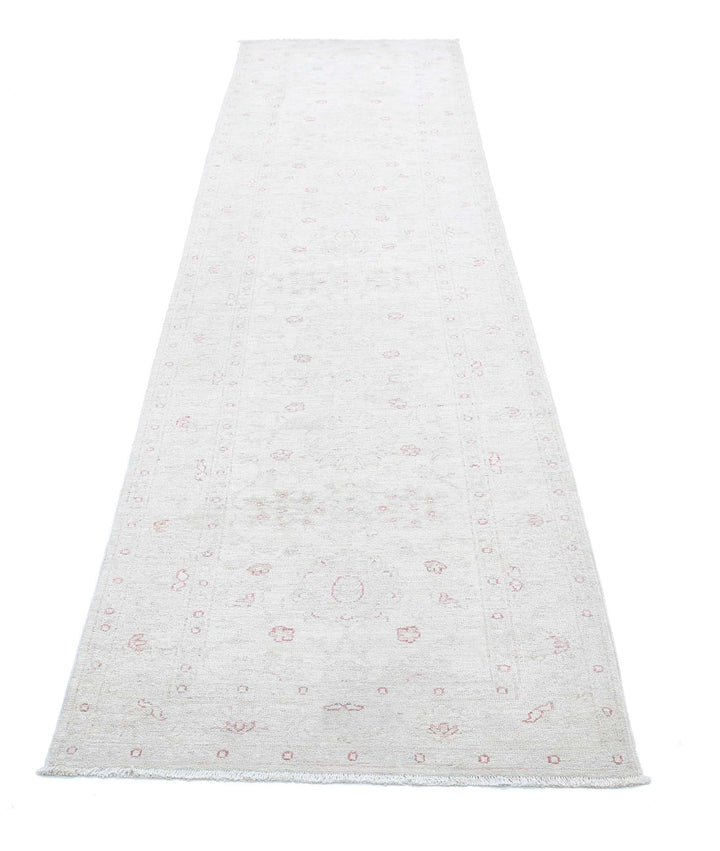 Ivory Afghan Serenity Rug 2' 10" x 12' 3" Hand-Knotted | No. AT88633