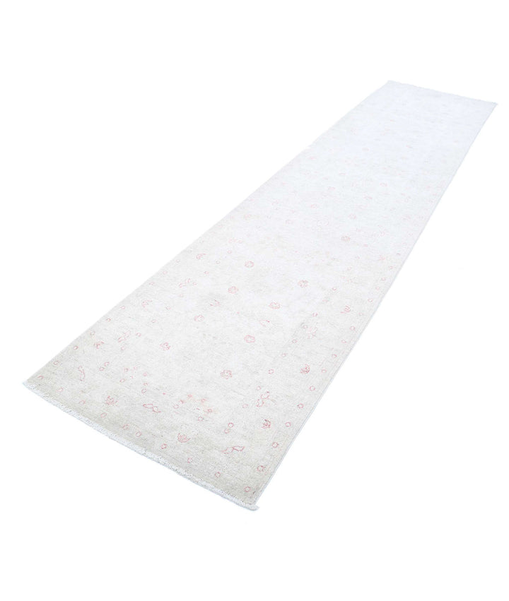 Ivory Afghan Serenity Rug 2' 10" x 12' 3" Hand-Knotted | No. AT88633