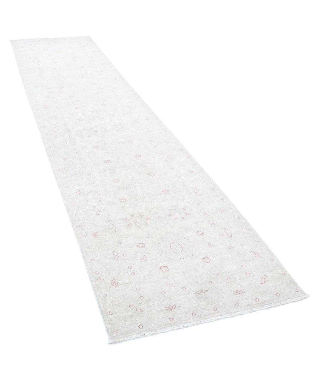Ivory Afghan Serenity Rug 2' 10" x 12' 3" Hand-Knotted | No. AT88633