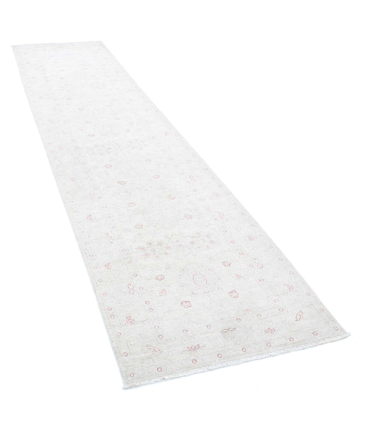 Ivory Afghan Serenity Rug 2' 10" x 12' 3" Hand-Knotted | No. AT88633