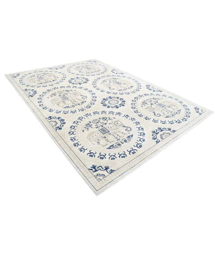 Brown Afghan Serenity Rug 8' 2" x 11' 4" Hand-Knotted | No. AT46986