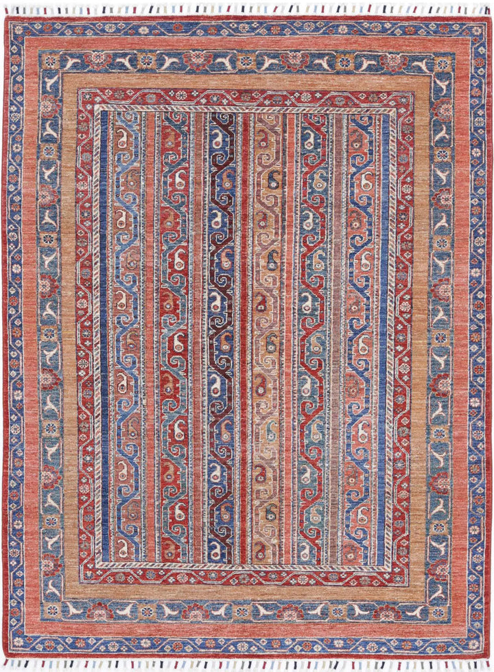 Afghan Shaal Rug 4' 10" x 6' 9" Hand-Knotted | No. AT88794