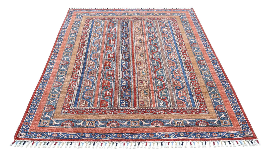 Afghan Shaal Rug 4' 10" x 6' 9" Hand-Knotted | No. AT88794