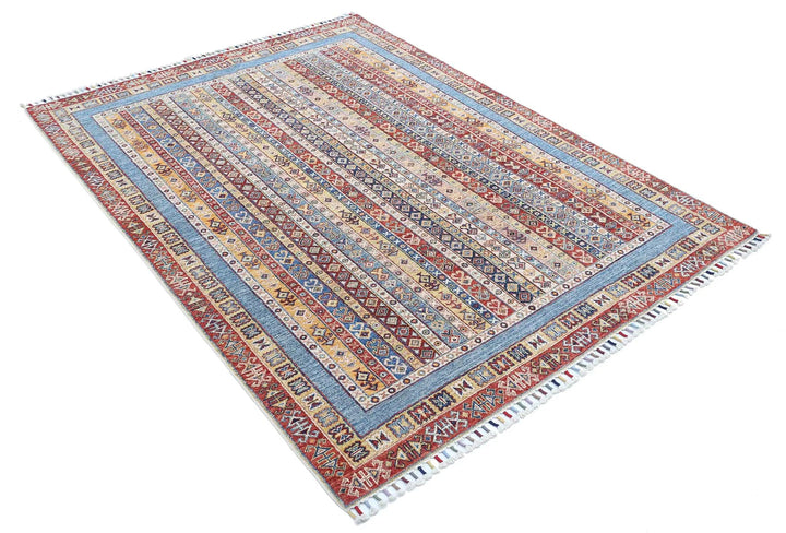 Afghan Shaal Rug 4' 11" x 6' 7" Hand-Knotted | No. AT35866