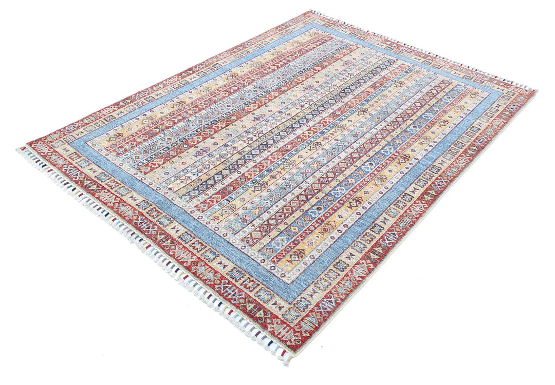 Afghan Shaal Rug 4' 11" x 6' 7" Hand-Knotted | No. AT35866