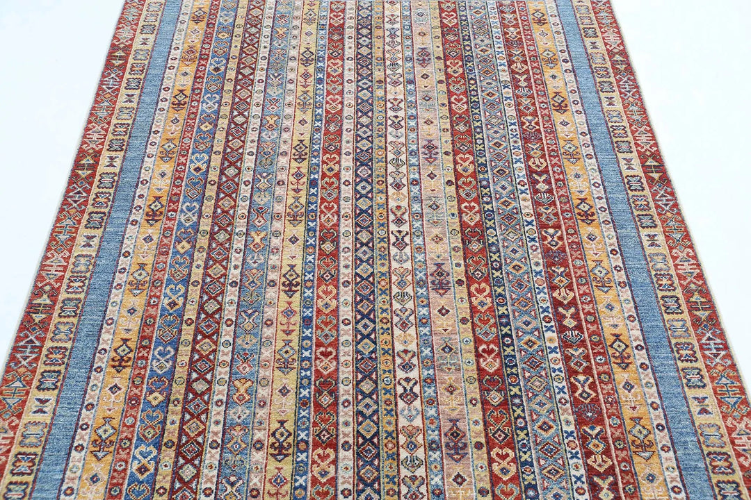 Afghan Shaal Rug 4' 11" x 6' 7" Hand-Knotted | No. AT35866