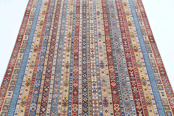 Afghan Shaal Rug 4' 11" x 6' 7" Hand-Knotted | No. AT35866