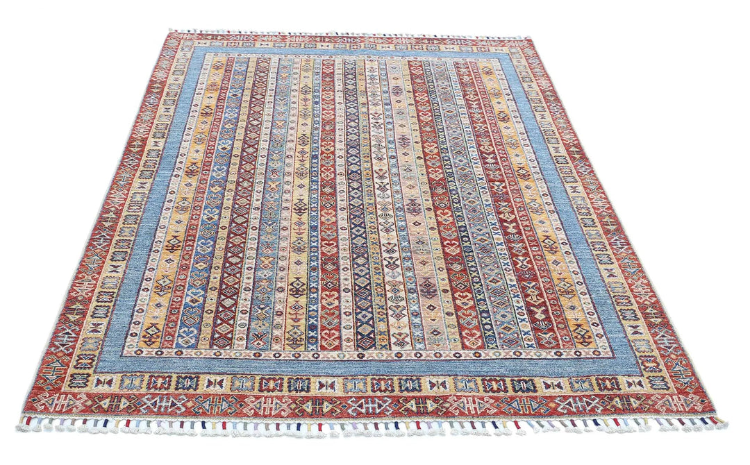 Afghan Shaal Rug 4' 11" x 6' 7" Hand-Knotted | No. AT35866