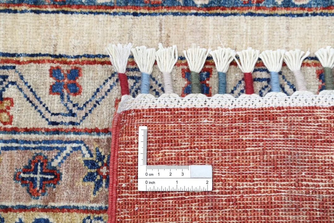 Red Afghan Oriental Rug 4' 9" x 6' 6" Hand-Knotted | No. AT96393