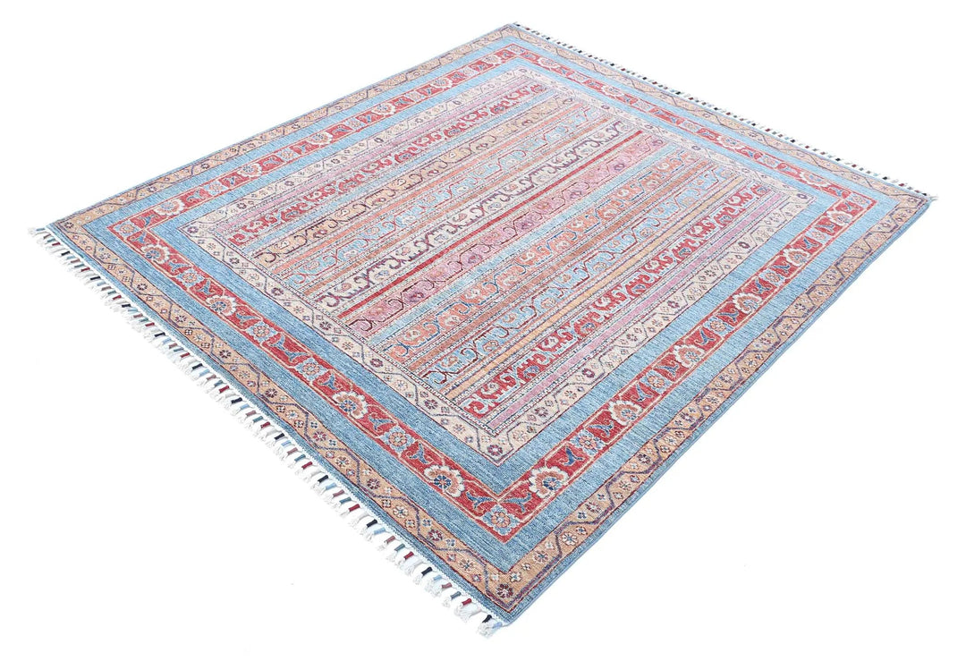 Blue Afghan Oriental Rug 5' 0" x 5' 9" Hand-Knotted | No. AT84254