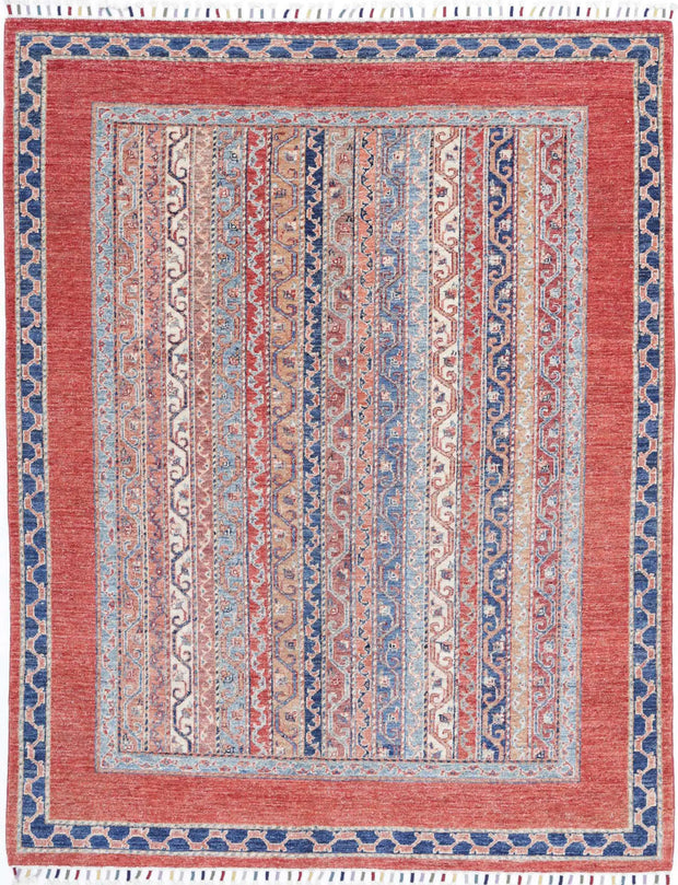 Hand Knotted Shaal Wool Rug 5' 0" x 6' 6" - No. AT46398