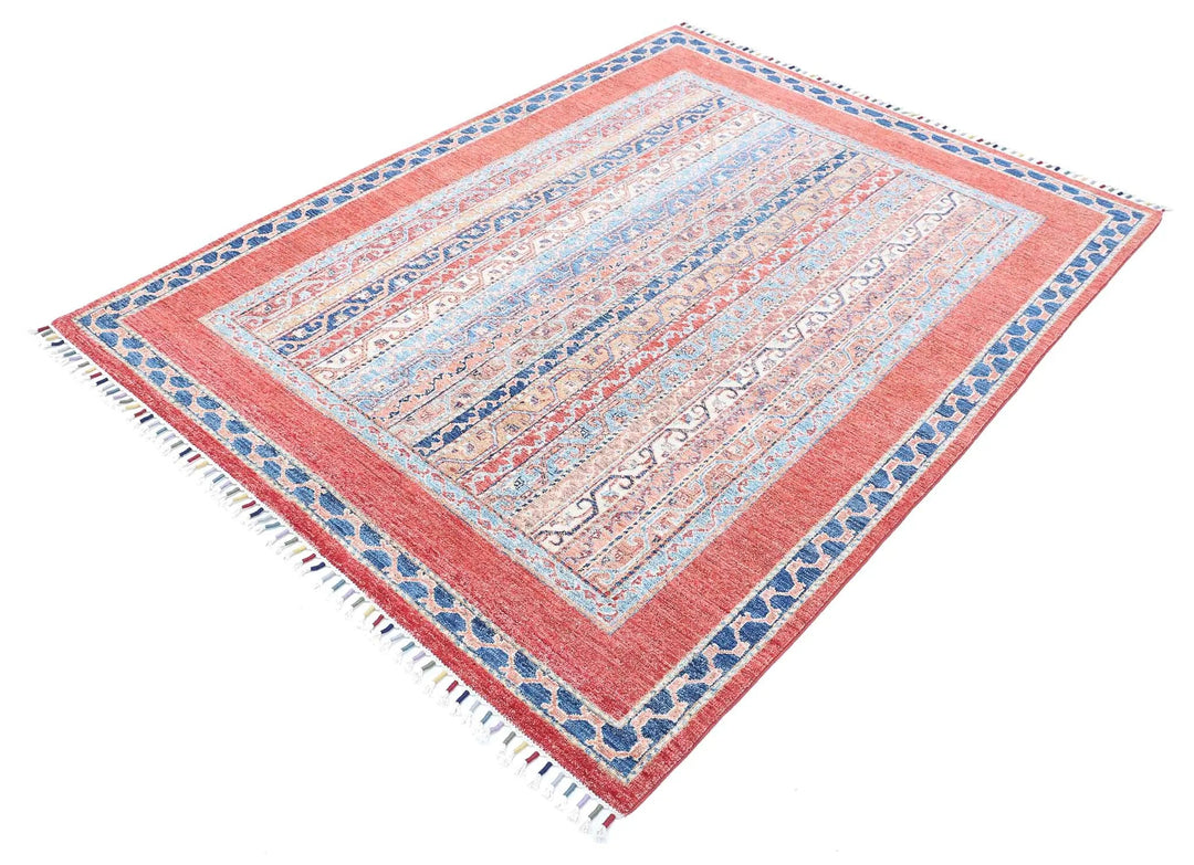 Afghan Shaal Rug 5' 0" x 6' 6" Hand-Knotted | No. AT46398