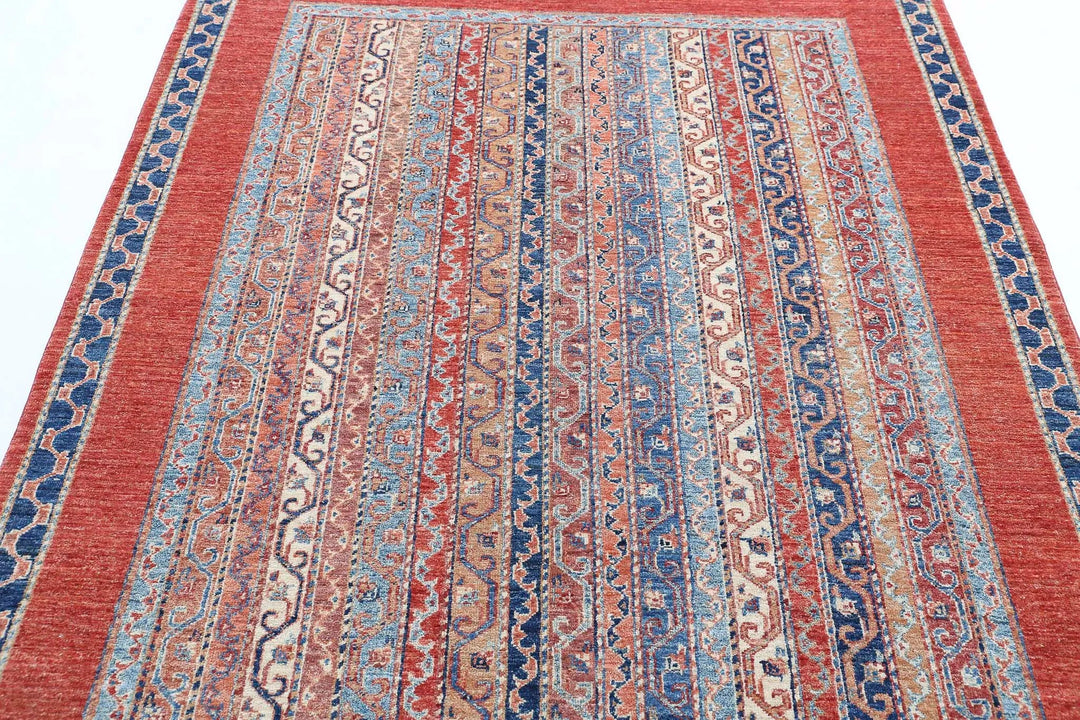 Afghan Shaal Rug 5' 0" x 6' 6" Hand-Knotted | No. AT46398