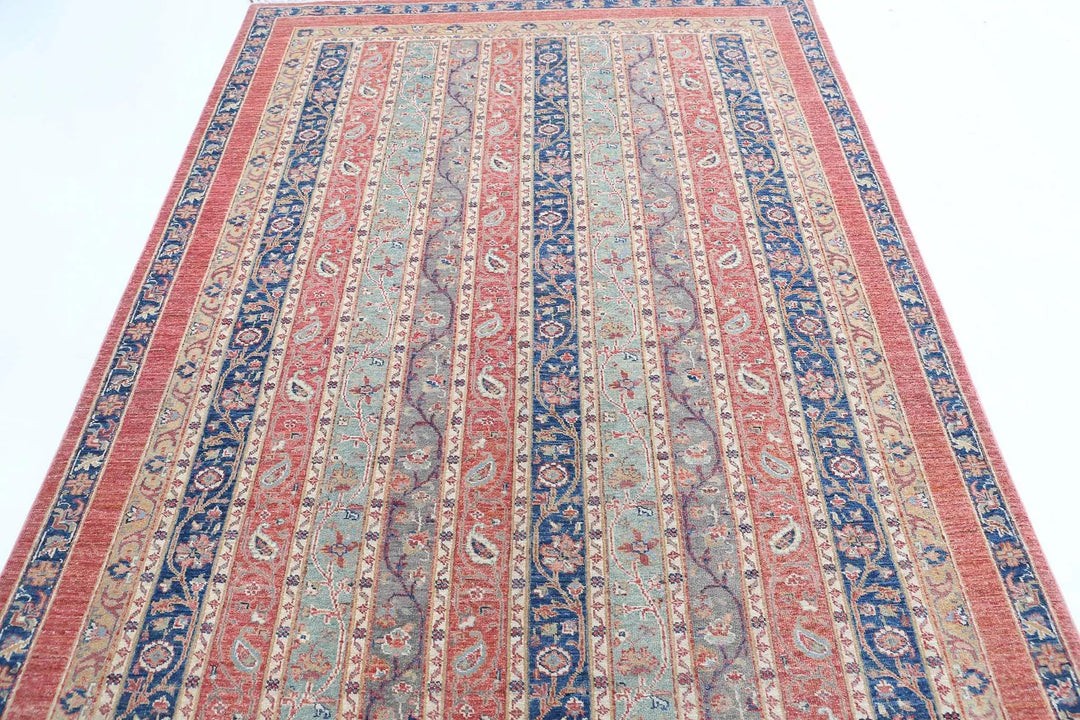 Red Afghan Oriental Rug 5' 5" x 7' 9" Hand-Knotted | No. AT43959