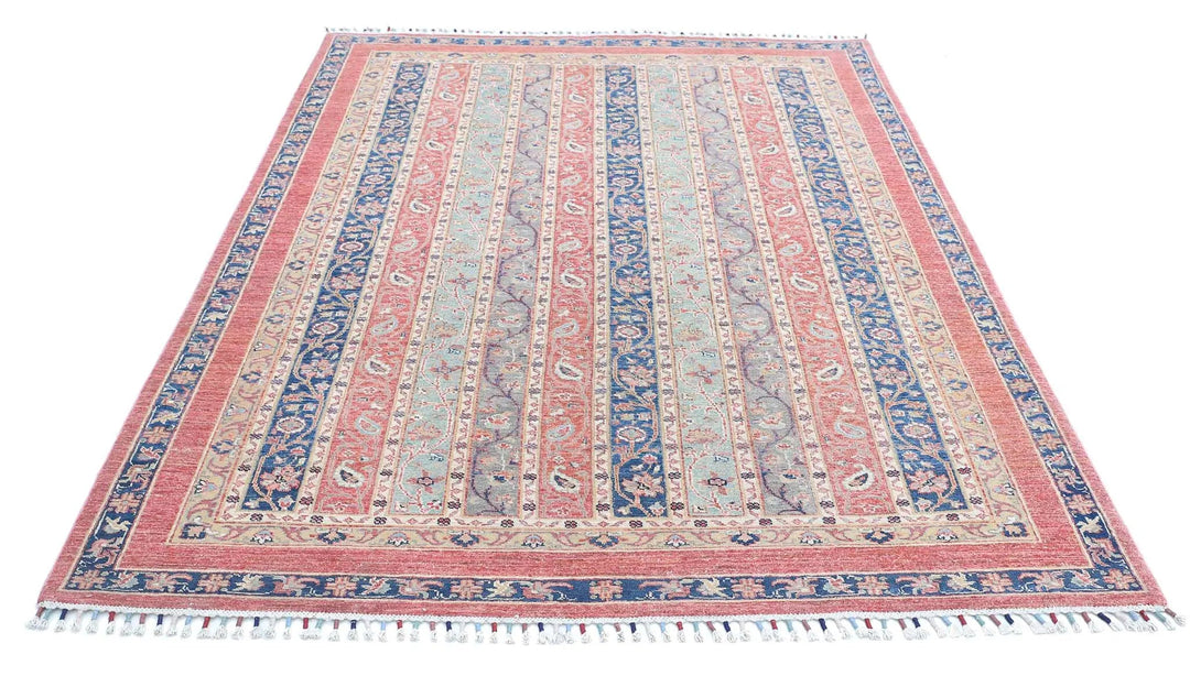Red Afghan Oriental Rug 5' 5" x 7' 9" Hand-Knotted | No. AT43959