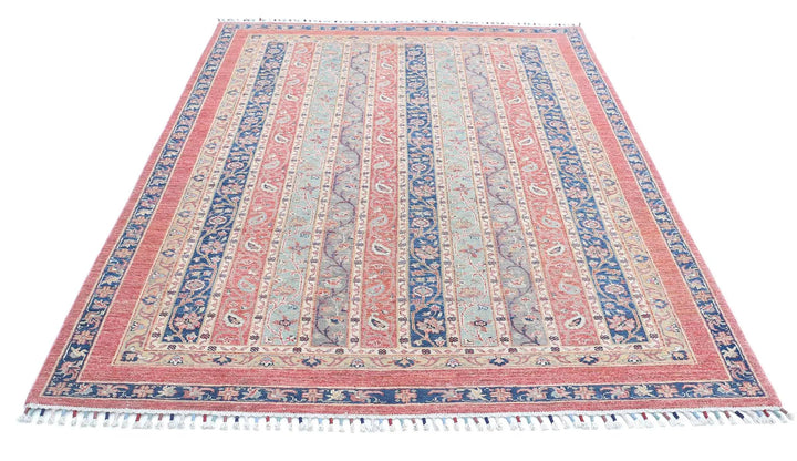 Red Afghan Oriental Rug 5' 5" x 7' 9" Hand-Knotted | No. AT43959