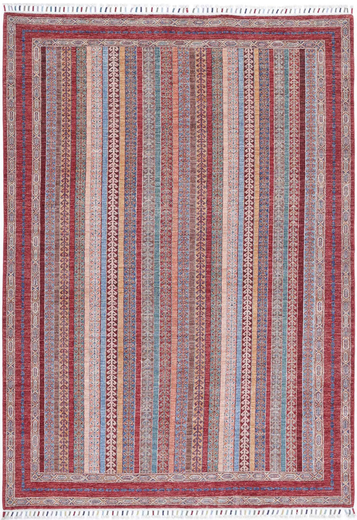 Afghan Shaal Rug 5' 6" x 7' 9" Hand-Knotted | No. AT37062
