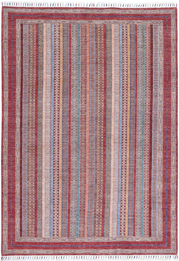 Hand Knotted Shaal Wool Rug 5' 6" x 7' 9" - No. AT37062