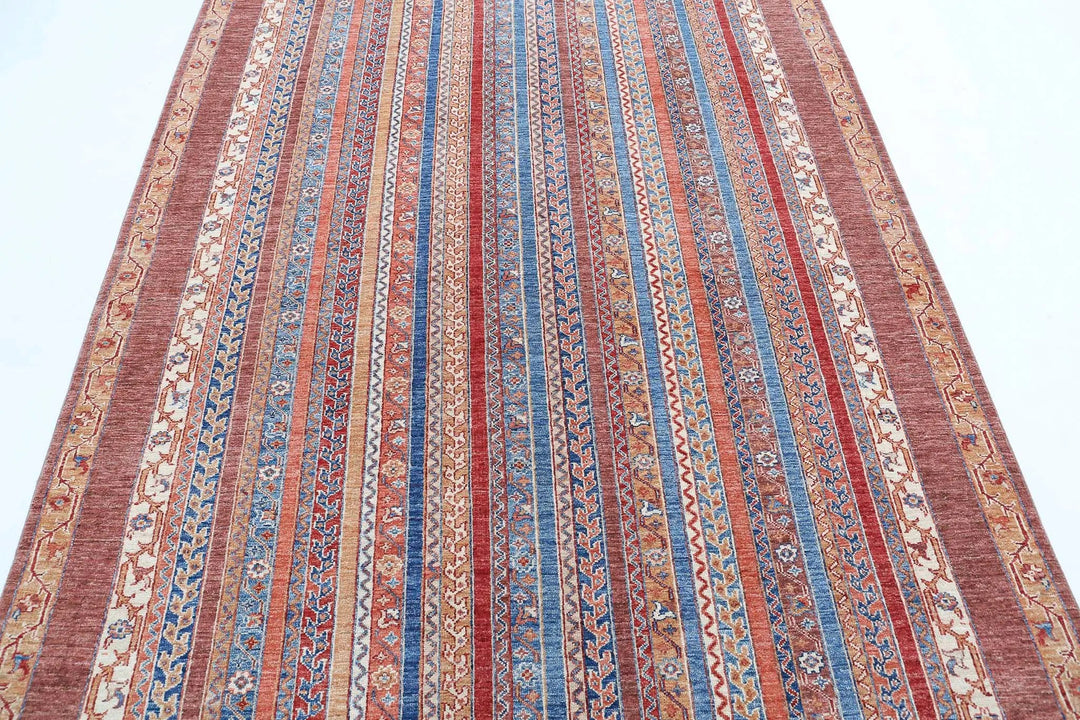 Brown Afghan Oriental Rug 5'6" x 7'9" Hand-Knotted | No. AT91500