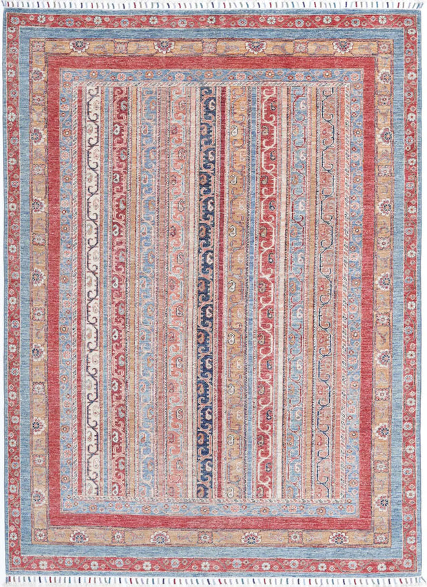 Hand Knotted Shaal Wool Rug 5' 7" x 7' 10" - No. AT91164