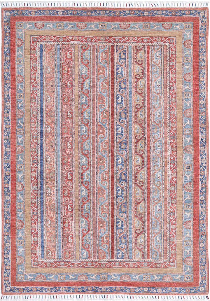 Afghan Shaal Rug 5' 7" x 7' 11" Hand-Knotted | No. AT23404