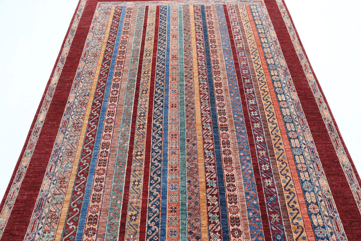 Brown Afghan Oriental Rug 5' 7" x 7' 11" Hand-Knotted | No. AT71074